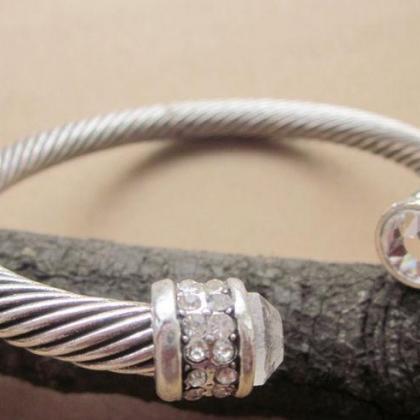 Crystal Rhapsody Retro Silver Plated Bracelet