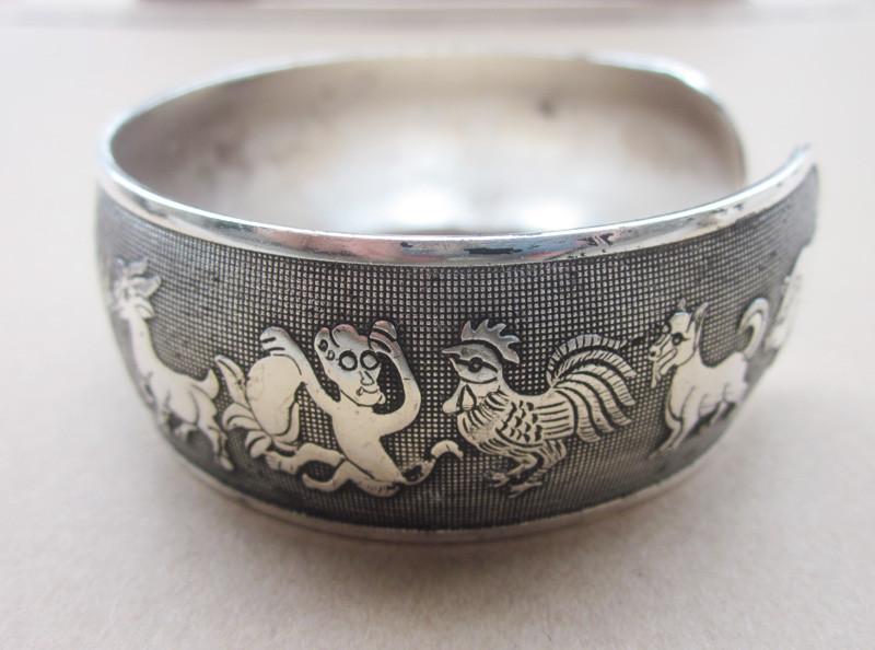 Zodiac Animals Retro Silver Plated Bracelet
