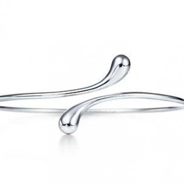 925 Sterling Silver Teardrop Bracelet- Bangle Bracelets for Women